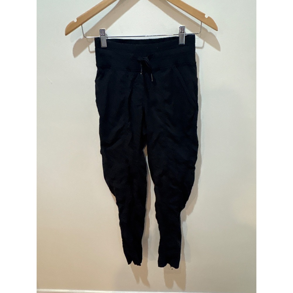 Lululemon Black Dance Studio Pants Size 2 Drawstring Pockets Activewear